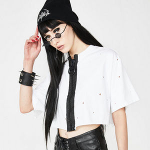 KIKI RIKI Zip It Loser Crop Tee (S)
